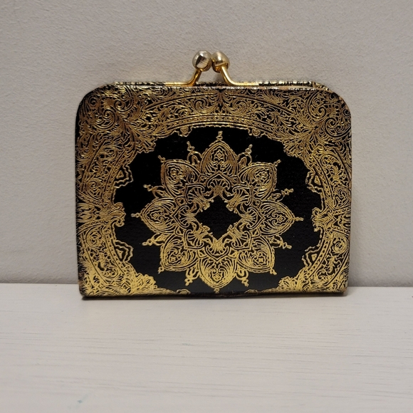 Rare Vintage Florentine Gold Embossed Italian Leather Coin Purse - Picture 2 of 10